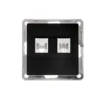 W59 Черный бархат Розетка 2-ая ТЛФ + компьютерная 5е (RJ11+RJ45) | RSI-251TK5E-6-86 | SE
