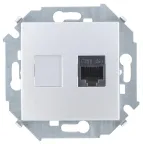                  Simon 15 Алюминий Розетка компьютерная  RJ45 кат.5e (AMP) | 1591551-033 | Simon
               