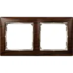                  VALENA Рамка 2 поста горизонтальная темное дерево/серебро
               