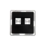                  W59 Черный бархат Розетка компьютерная 2-ая RJ45 кат.5e | RSI-251KK5E-6-86 | SE
               