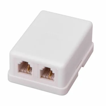 Телефонная розетка 2 гн. RJ-11(6P-2C), внешняя (50 шт/уп) PROconnect | 03-0002-4 | PROconnect