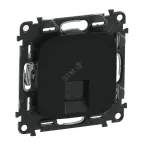 Valena ALLURE Информационная розетка одиночная RJ45 Кат 6 UTP С лицевой панелью Антрацит