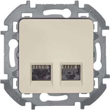 Двойная розетка RJ 45 категория 6 UTP INSPIRIA слоновая кость