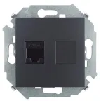                  Simon 15 Графит Розетка компьютерная  RJ45 кат.5e (AMP) | 1591551-038 | Simon
               