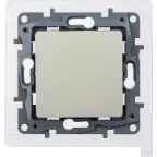                  Переключатель одноклавишный IP44 - Legrand Etika - 10А 250В безвинтовые зажимы - слоновая кость
               