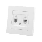 Розетка компьютерная двойная RJ45 белая "Сенеж"  | SQ1816-0044 | TDM