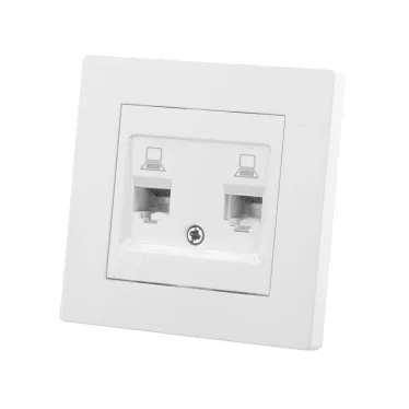 Розетка компьютерная двойная RJ45 белая "Сенеж"  | SQ1816-0044 | TDM