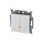 ABB Basic 55 Альп. белый Выключатель 2-клавишный с подсветкой | 1012-0-2154  | 2CKA001012A2154 | ABB