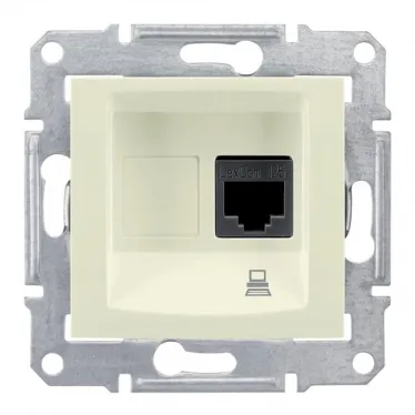 Sedna Бежевый Розетка компьютерная 1-ая RJ45 кат. 5e UTP | SDN4300147 | Schneider Electric