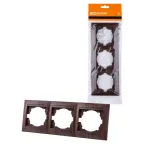                  Рамка 3-х постовая горизонтальная венге "Лама" | SQ1815-0431 | TDM
               