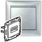 VALENA Розетка компьютерная RJ45 алюминий в рамку индивидуальная упаковка