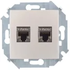Simon 15 Шампань Розетка компьютерная двойная RJ45 кат.6а (АМР, FTP) | 1591564-034 | Simon