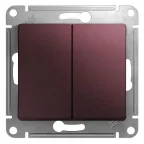                  Glossa Баклажановый Переключатель 2-клавишный, сх.6, 10AX | GSL001165 | SE
               