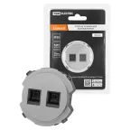Розетка компьютерная двойная RJ45 платина, "Байкал"  | SQ1819-0316 | TDM