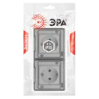 Розетка Эксперт 11-2523-01 2х2P+E гориз. IP55, 16A-250В, СУ, белый