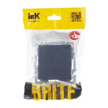 BRITE Розетка с заземлением с защитными шторками и крышкой 16А IP20 РСбш10-3-БрМ маренго