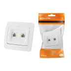 Розетка компьютерная RJ-45 + TФ (RJ-11) белая "Валдай"  | SQ1804-0015 | TDM