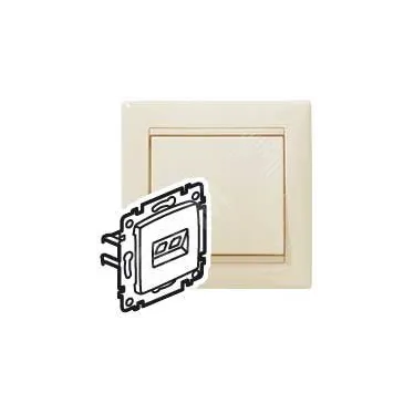 VALENA Розетка компьютерная RJ45х1 в рамку категория 5е слоновая кость