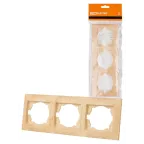                  Рамка 3-х постовая горизонтальная сосна "Лама" | SQ1815-0331 | TDM
               