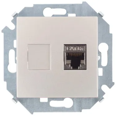 Simon 15 Шампань Розетка компьютерная RJ45 кат.6а (АМР, FTP) | 1591563-034 | Simon