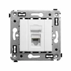                  Компьютерная розетка RJ-45 в стену, кат.6 одинарная,"Avanti", "Белое облако" | 4400293 | DKC
               