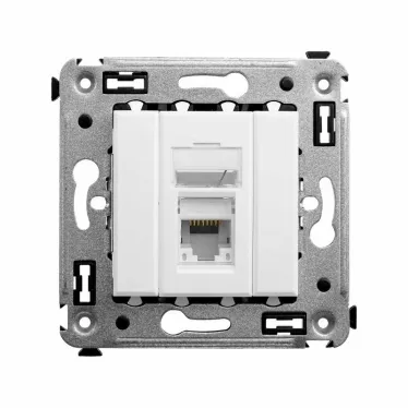 Компьютерная розетка RJ-45 в стену, кат.6 одинарная,"Avanti", "Белое облако" | 4400293 | DKC