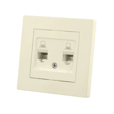 Розетка компьютерная двойная RJ45 сл. кость "Сенеж"  | SQ1816-0144 | TDM