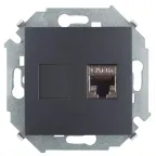                  Simon 15 Графит Розетка компьютерная RJ45 кат.6а (АМР, FTP) | 1591563-038 | Simon
               