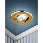 Светильник декор круглый со стеклянной крошкой MR16,12V/220V, 50W, золото/золот DK18 GD/SH YL