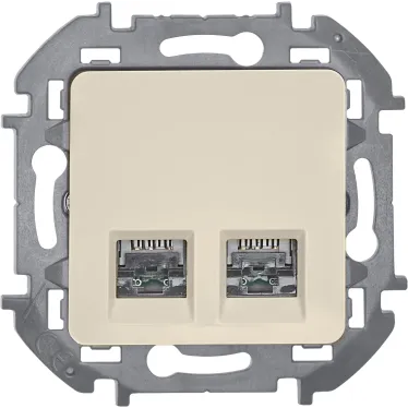 INSPIRIA розетка двойная RJ 45 категория 5e UTP слоновая кость