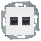 Simon 15 Белый Розетка компьютерная двойная RJ45 кат.5e (AMP) | 1591552-030 | Simon