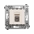                  Компьютерная розетка RJ-45 в стену, кат.6 одинарная экранированная, "Avanti","Ванильная дымка" | 4405393 | DKC
               