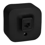                  Розетка компьютерная RJ45 категория 5e UTP Legrand Quteo IP20 накладная чёрная матовая
               