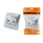 Розетка телефонная RJ11 + компьютерная RJ45 серебр. металлик "Лама"  | SQ1815-0219 | TDM