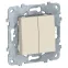 Unica New Бежевый Выключатель 2-клавишный, сх. 5, 10 AX, 250В, | NU521144 | Schneider Electric