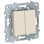 Unica New Бежевый Выключатель 2-клавишный, сх. 5, 10 AX, 250В, | NU521144 | Schneider Electric