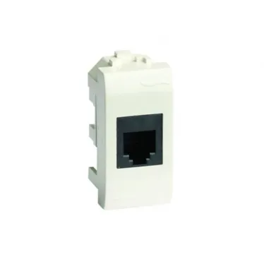 Компьютерная розетка RJ-45. кат.5E (разъем AMP). слон. кость. 1мод. | 75646S | DKC
