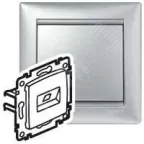                  VALENA Розетка двойная компьютерная RJ45 UTP алюминий
               