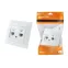 Розетка телефонная RJ11 + компьютерная RJ45 белая "Лама"  | SQ1815-0019 | TDM