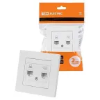 Розетка телефонная RJ11 + компьютерная RJ45 белая "Сенеж"  | SQ1816-0048 | TDM