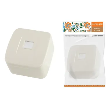 Розетка TФ (RJ-11) открытой установки IP20, сл. кость "Дача" Народная | SQ1824-0025 | TDM