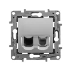                  ETIKA Розетка телефонная+компьютерная RJ11+RJ45 категория 5 UTP алюминий
               
