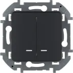Выключатель двухклавишный с подсветкой/индикацией INSPIRIA 10 AX 250 В~ антрацит