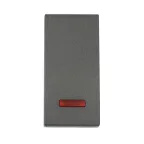 Переключатель с двух мест, с индикатором 45х22,5 мм (схема 6L) 16 A, 250 B (черный бархат) LK45 | 850408 | Ecoplast