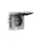 BRITE Розетка с заземлением с защитными шторками и крышкой 16А IP44 РСбш10-3-44-БрС сталь