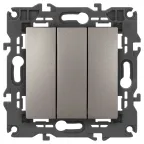 Выключатель Elegance 14-1107-16 тройной, 10АХ-250В, титан
