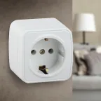 Розетка 2P+E Schuko, 16A-250В, ОУ, Polo, белый, 3-202-01