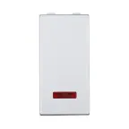 Переключатель с двух мест, с индикатором 45х22,5мм (схема 6L) 16 A, 250 B (серебристый металлик) LK45 | 850403-1 | Ecoplast