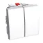 ПЕРЕКЛЮЧАТЕЛЬ 2X-КЛАВИШНЫЙ 16A БЕЛ R9003 | ALB44056 | Schneider Electric