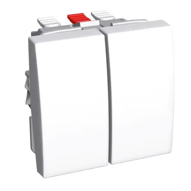 ПЕРЕКЛЮЧАТЕЛЬ 2X-КЛАВИШНЫЙ 16A БЕЛ R9003 | ALB44056 | Schneider Electric